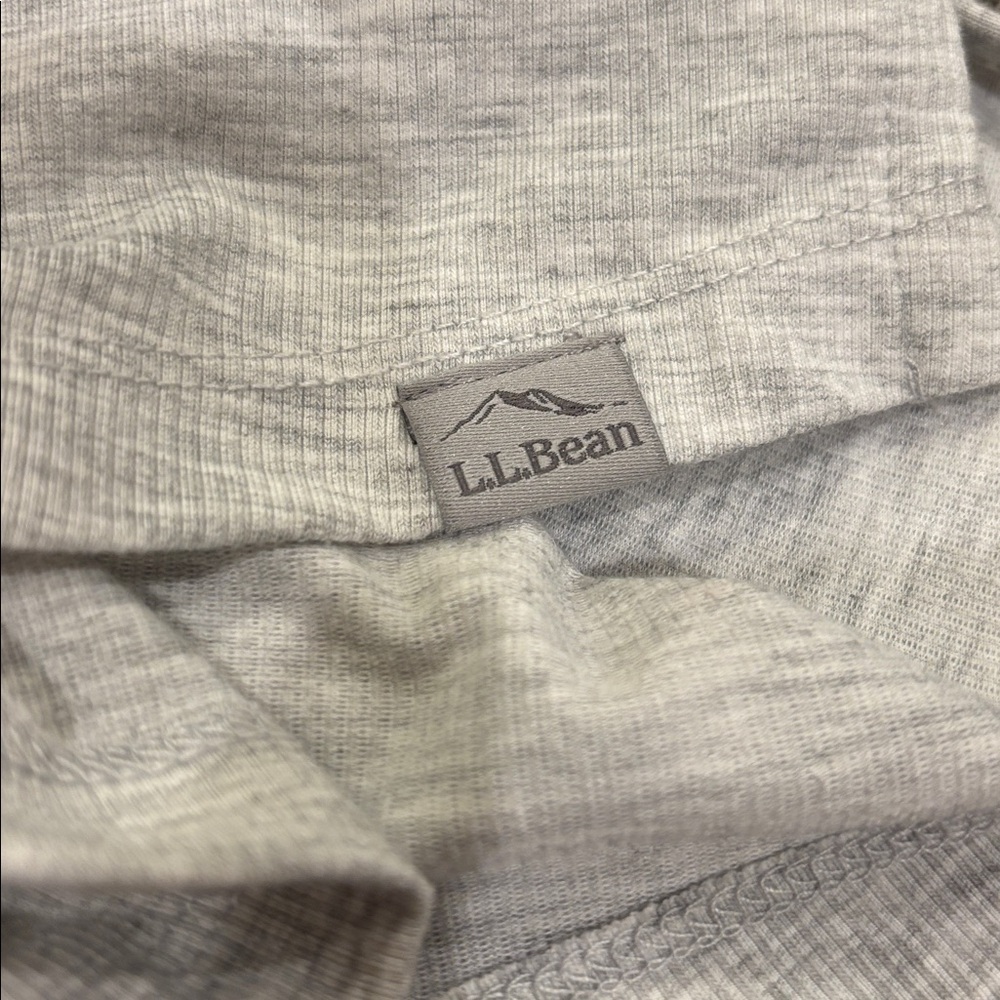 L.L. Bean Light Gray Split Neck Tee - image 6